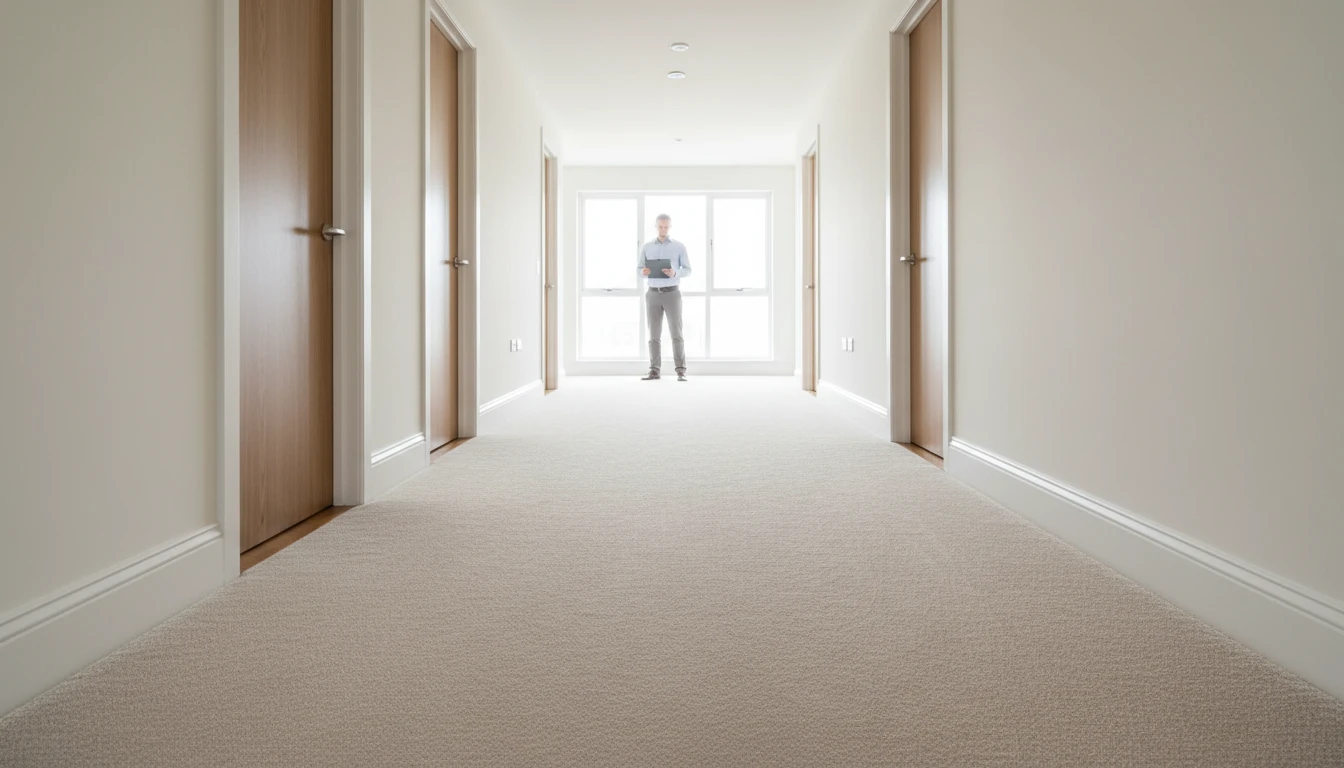 Empty apartment with freshly cleaned carpets ready for handover